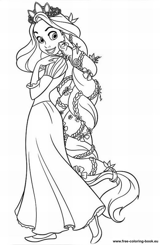 Coloring pages Tangled (Disney) - Rapunzel - Page 1 - Printable