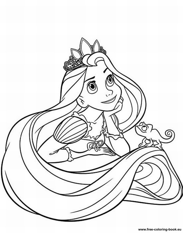 Coloring pages Tangled (Disney) - Rapunzel - Page 1 ...